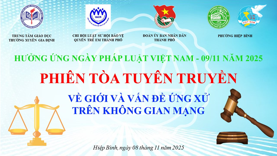 Tổ chức “Phiên tòa tuyên truyền về giới và vấn đề ứng xử trên không gian mạng”