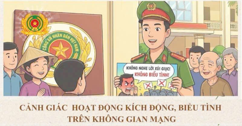 CẢNH GIÁC HOẠT ĐỘNG KÍCH ĐỘNG BIỂU TÌNH TRÊN KHÔNG GIAN MẠNG